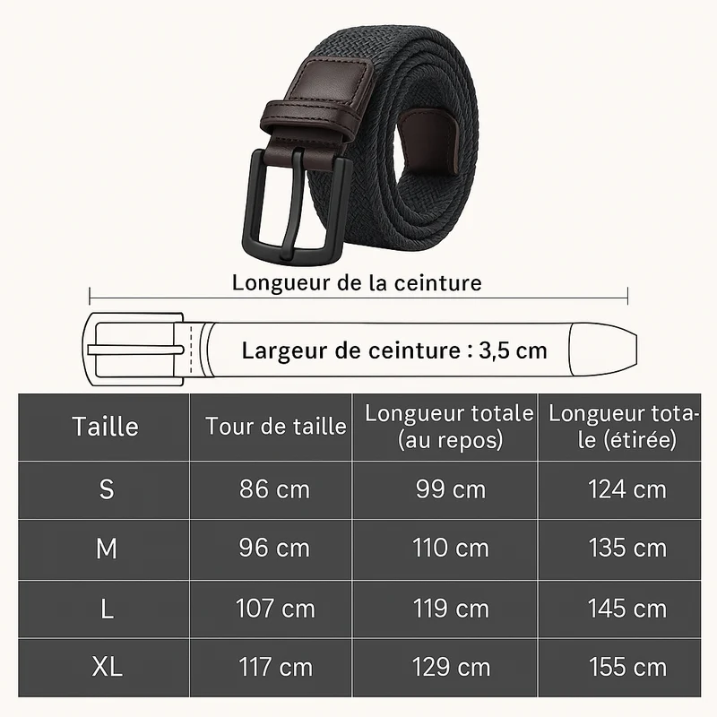 Ceinture Homme Tressée
