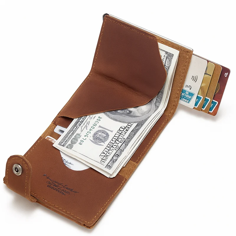 Porte-Cartes RFID Homme en Cuir