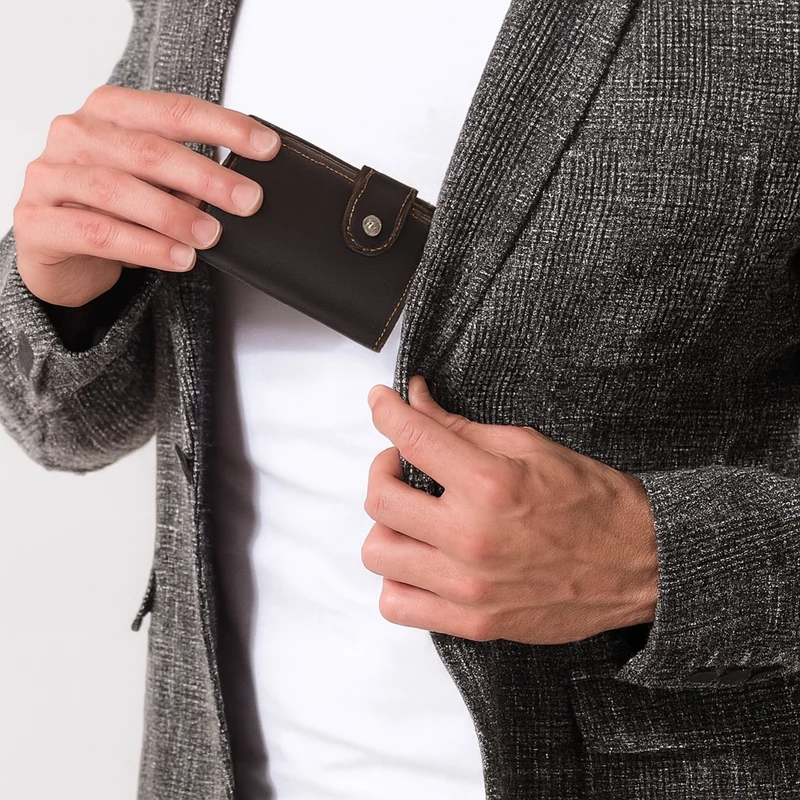 Porte-Cartes RFID Homme en Cuir