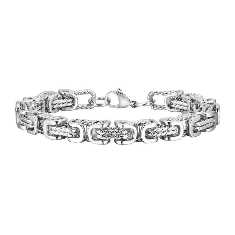 Bracelet Homme à Maillons Tressés en Acier Inoxydable