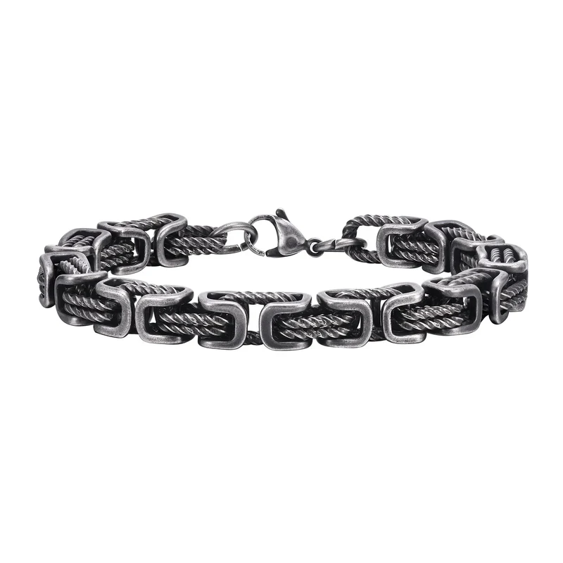 Bracelet Homme à Maillons Tressés en Acier Inoxydable
