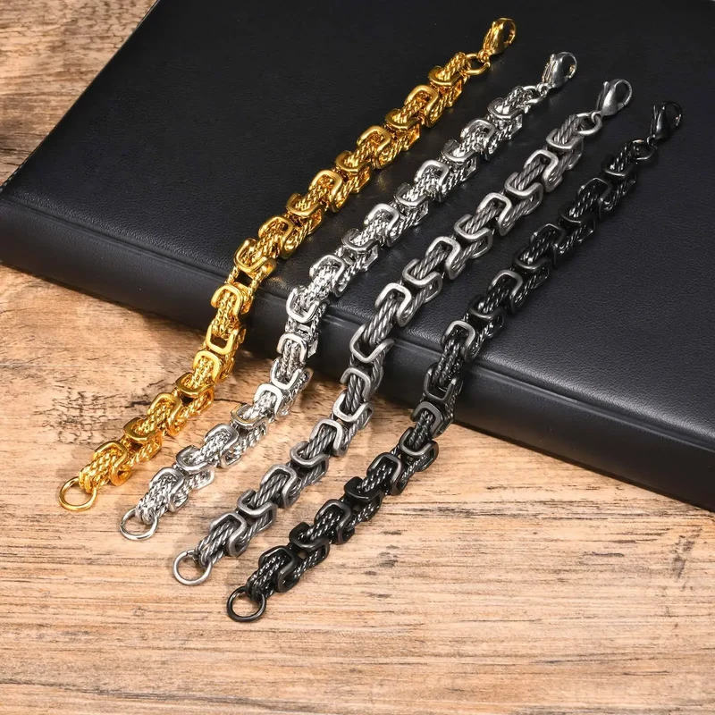 Bracelet Homme à Maillons Tressés en Acier Inoxydable