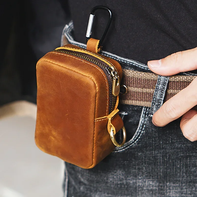 Porte-Monnaie Ceinture Homme en Cuir Véritable