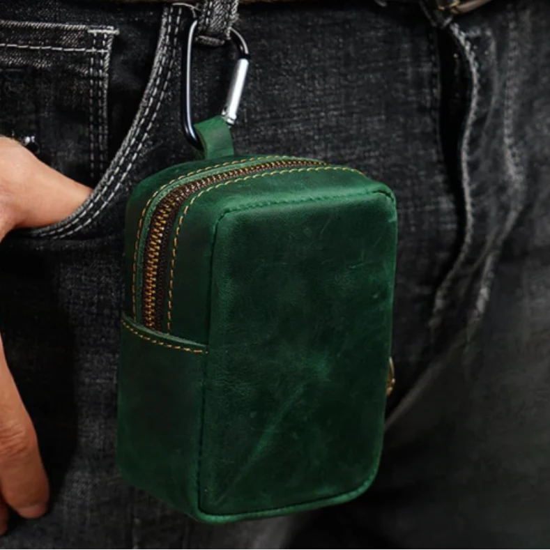 Porte-Monnaie Ceinture Homme en Cuir Véritable
