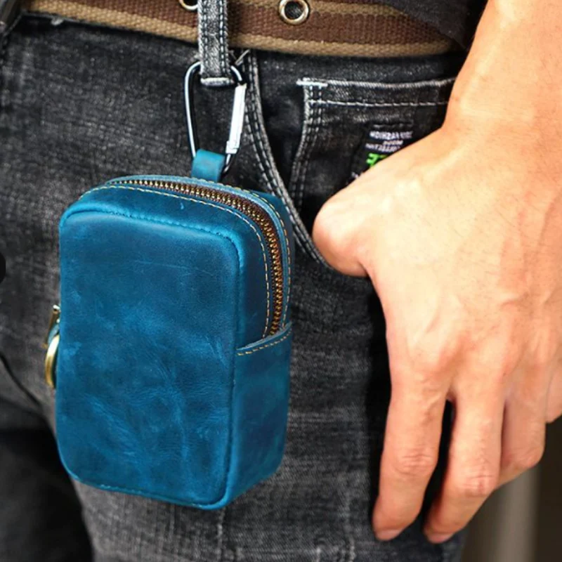 Porte-Monnaie Ceinture Homme en Cuir Véritable