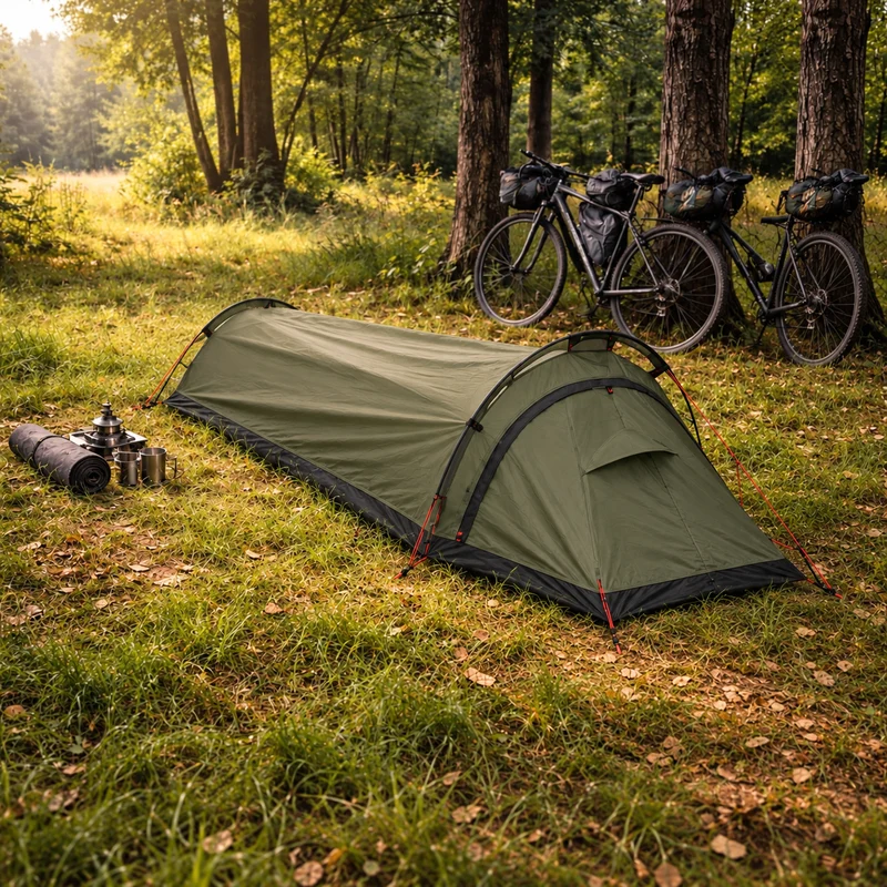 Tente vélo Bikepacking, Bivouac, Trekking de 1 place Ultra légère | 690g