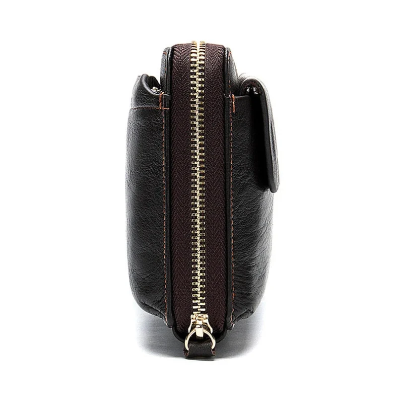 Pochette Cuir Grainé Homme Simple Zip