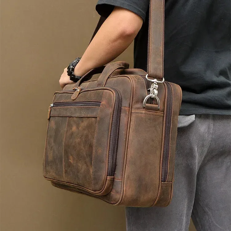 Sacoche Cuir Homme Grand Format 17 Pouces