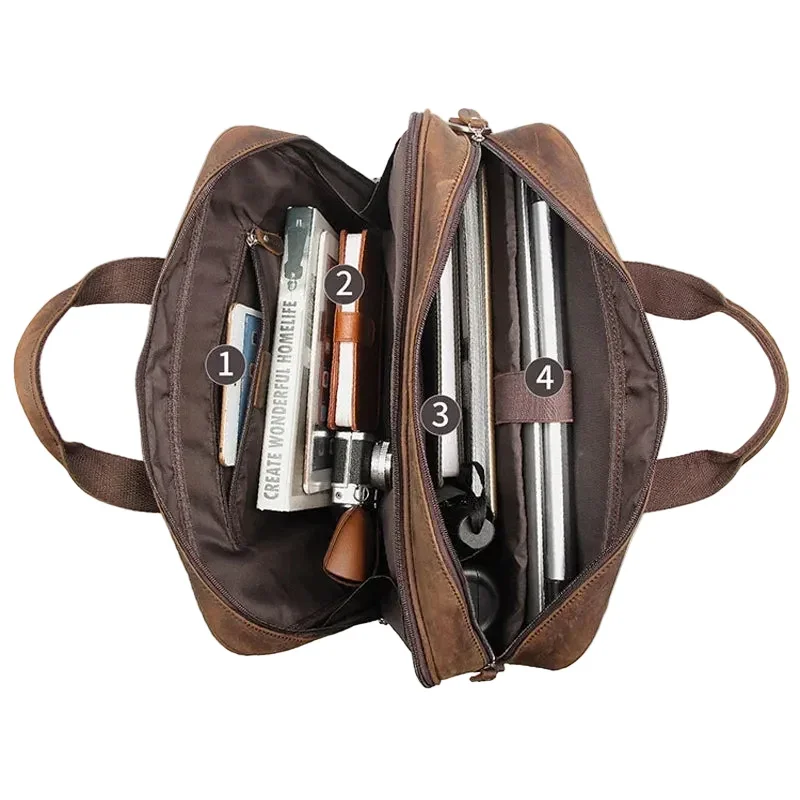 Sacoche Cuir Homme Grand Format 17 Pouces