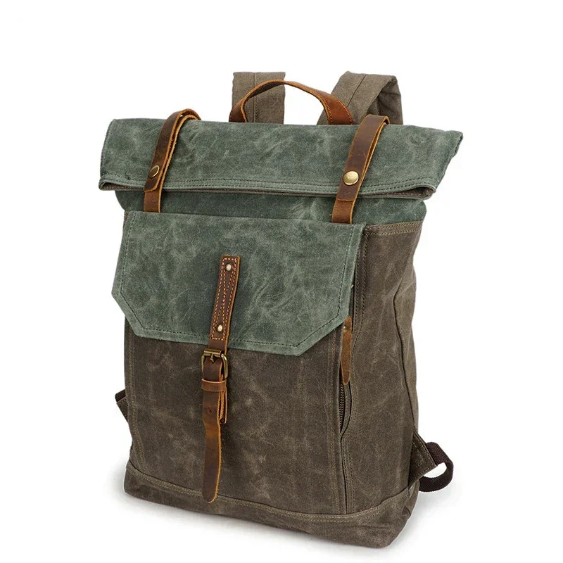 Sac à Dos Roll Top Toile Cirée