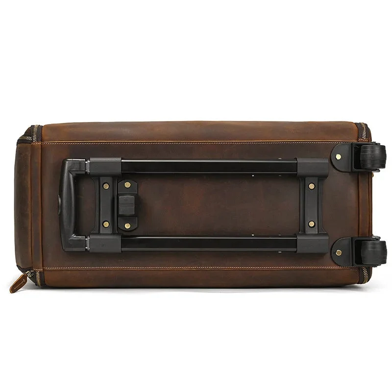 Sac de Voyage Costume en Cuir avec Roulettes