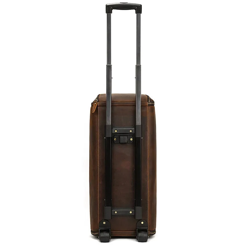 Sac de Voyage Costume en Cuir avec Roulettes