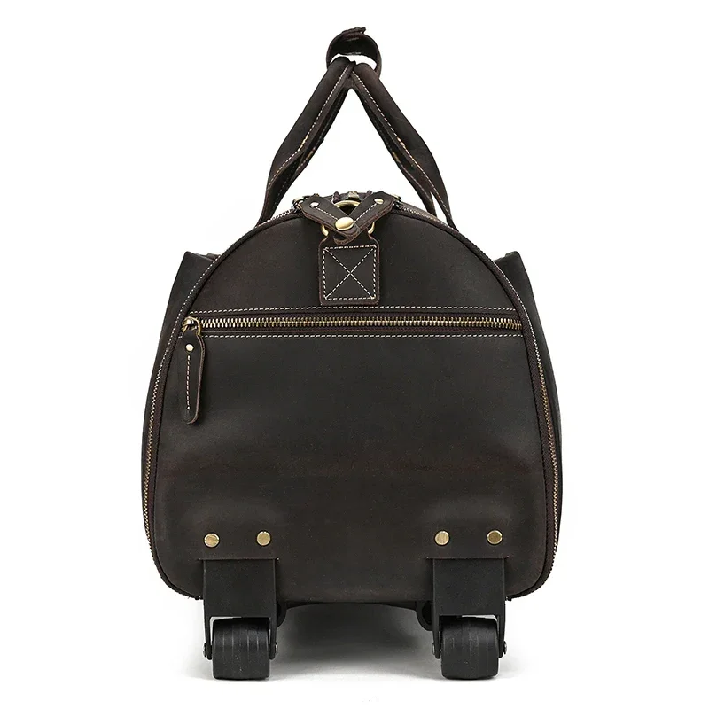 Sac de Voyage Costume en Cuir avec Roulettes