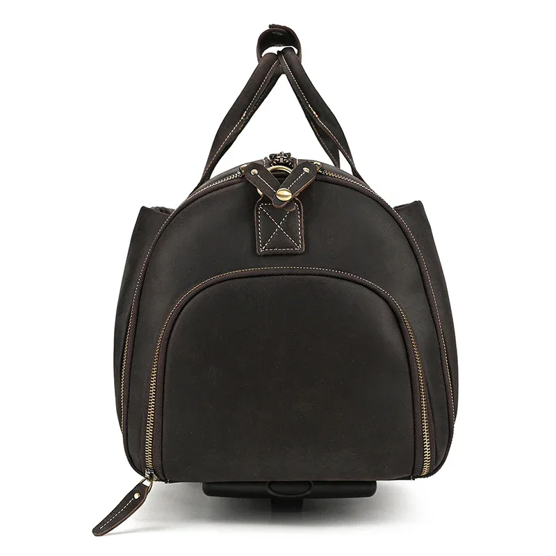 Sac de Voyage Costume en Cuir avec Roulettes