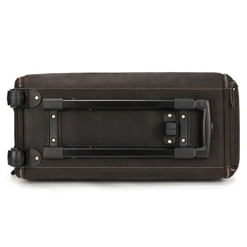 Sac de Voyage Costume en Cuir avec Roulettes