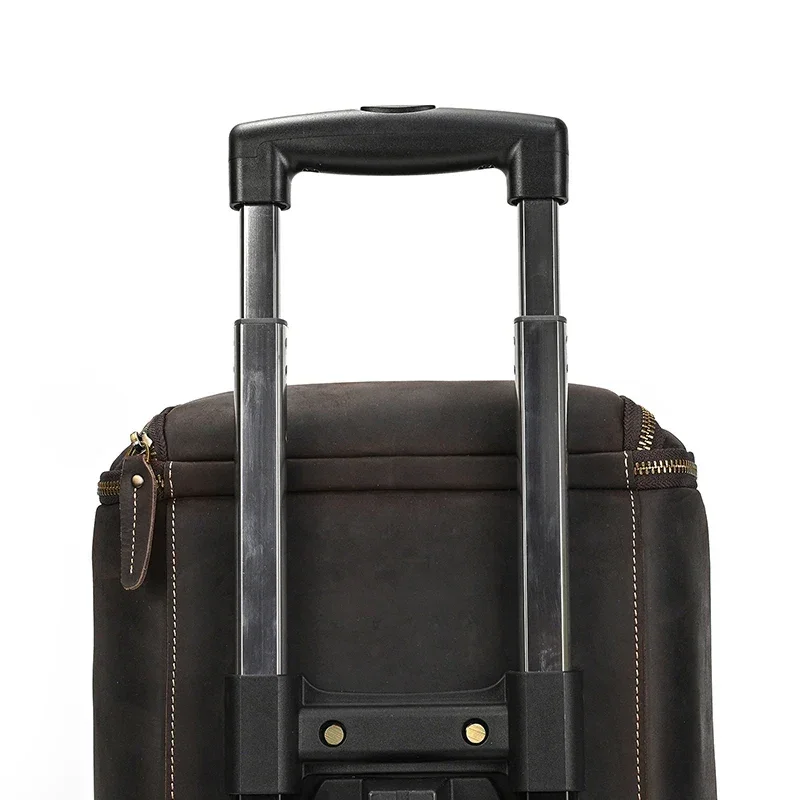 Sac de Voyage Costume en Cuir avec Roulettes