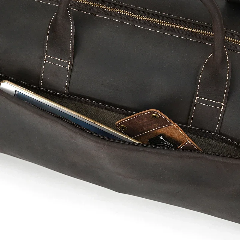 Sac de Voyage Costume en Cuir avec Roulettes
