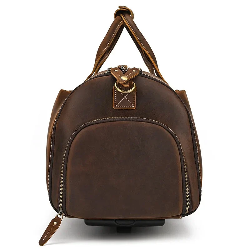 Sac de Voyage Costume en Cuir avec Roulettes