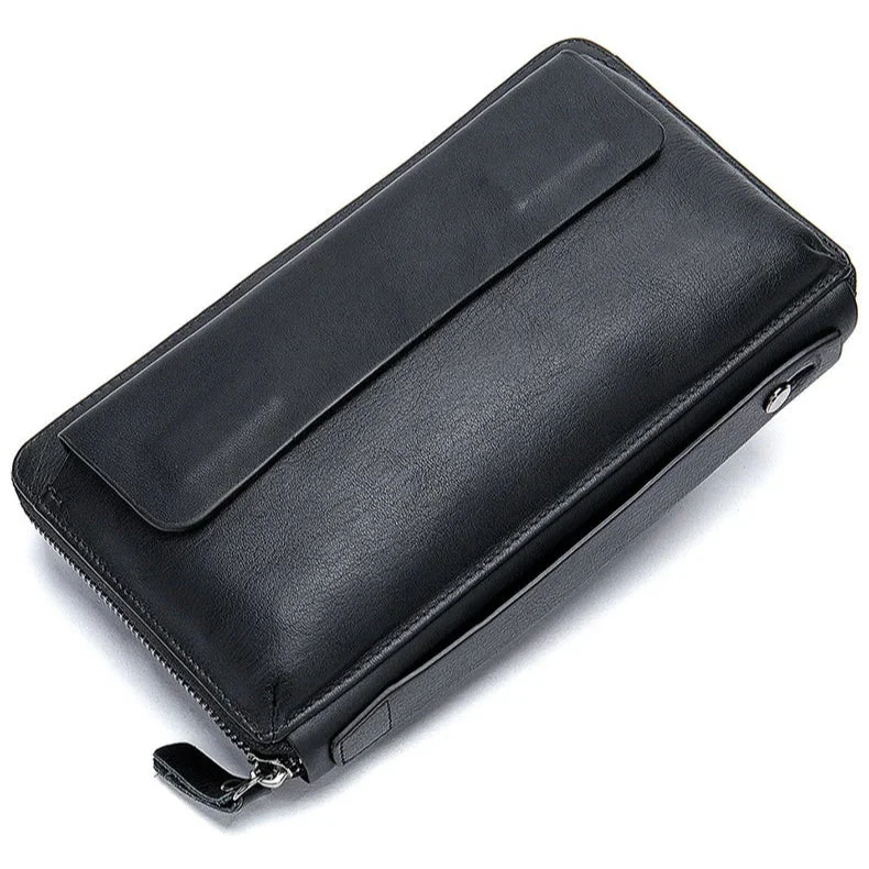 Pochette Cuir Homme - Double zip