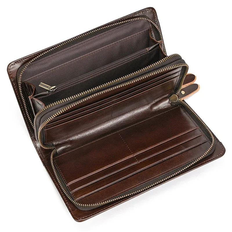 Pochette Cuir Homme - Double zip