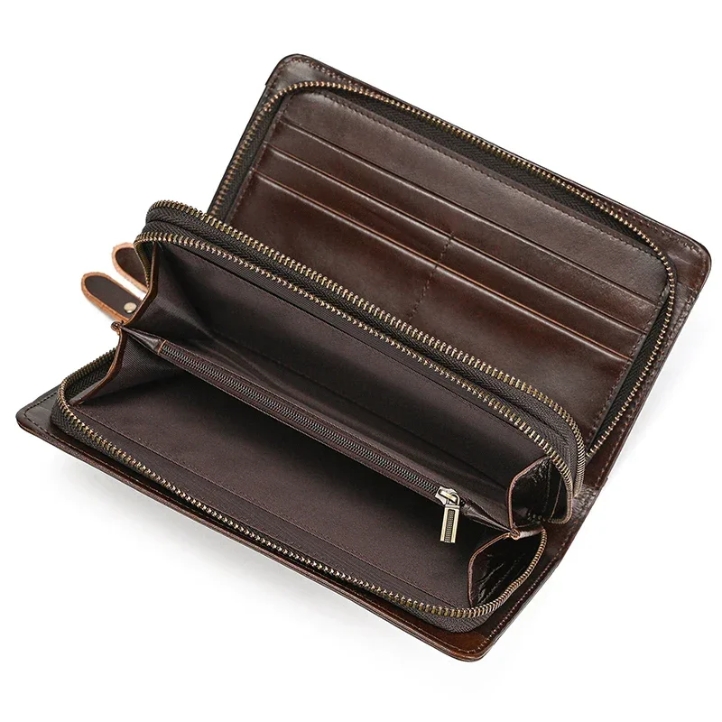 Pochette Cuir Homme - Double zip