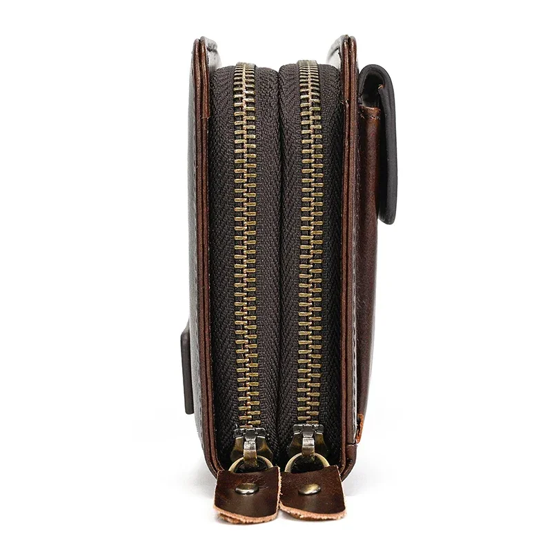 Pochette Cuir Homme - Double zip