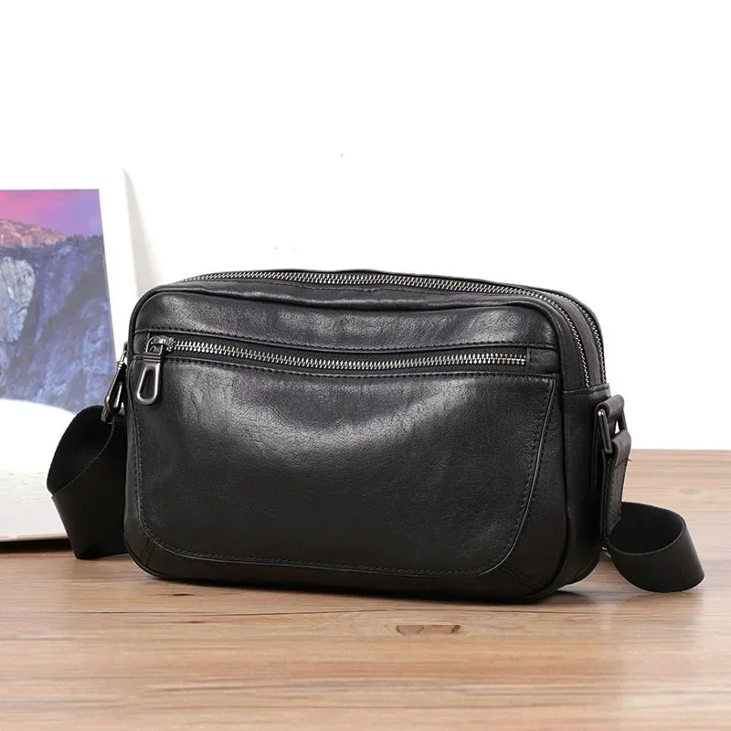 Sacoche Bandoulière Homme Cuir Noir