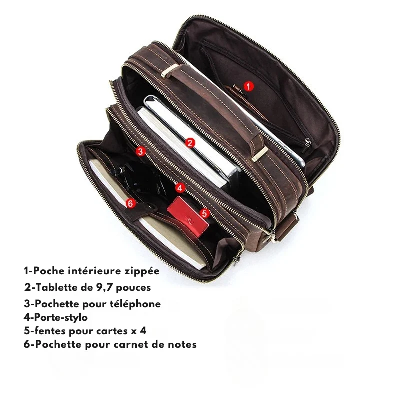 Sacoche Marron Homme