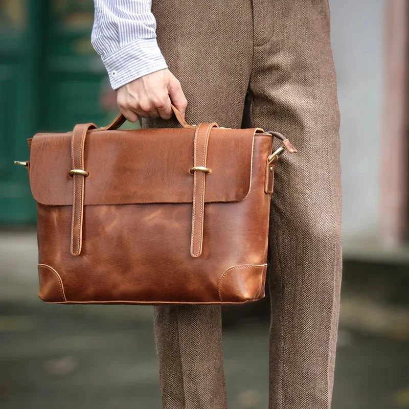 Sacoche Cartable Cuir Homme
