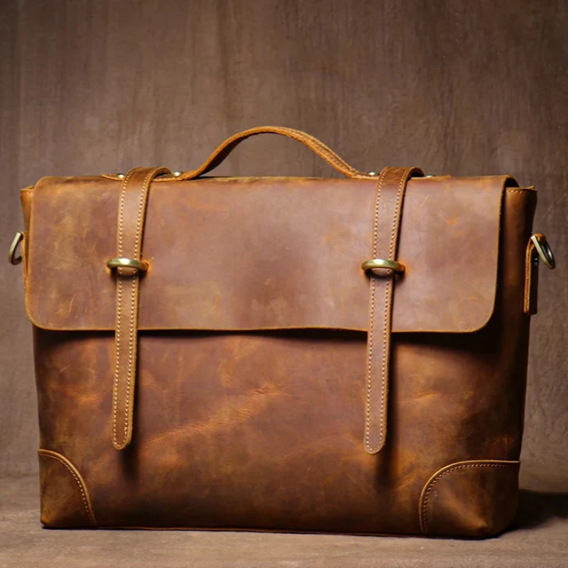 Sacoche Cartable Cuir Homme