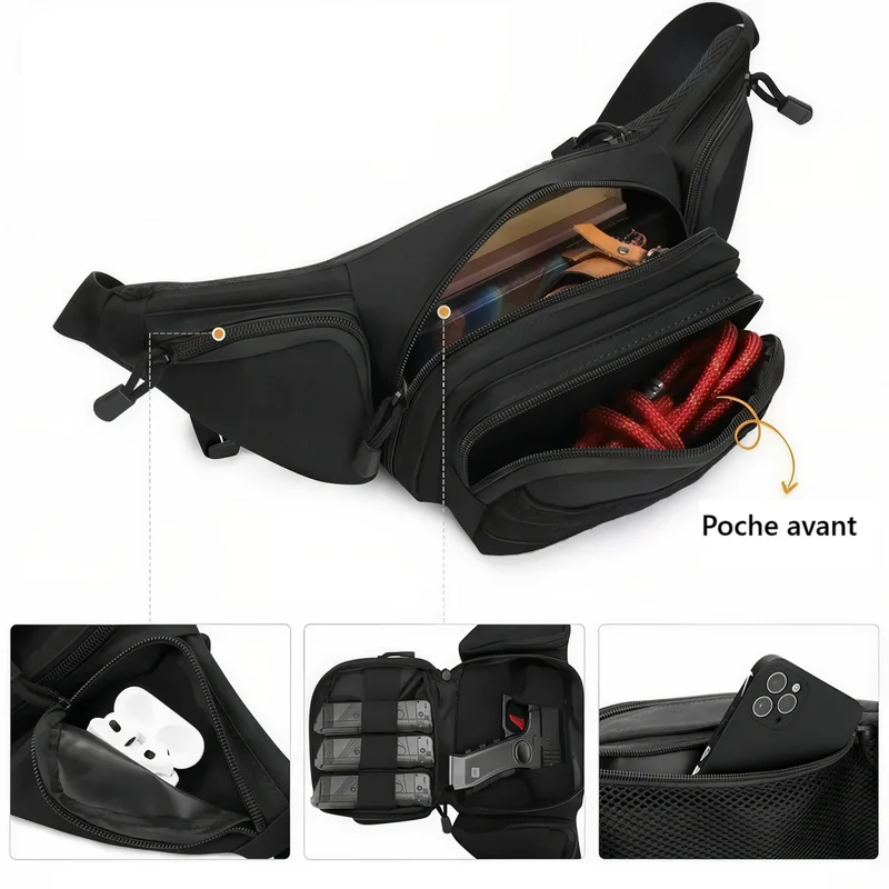 Grand sac banane bandoulière - Tactical