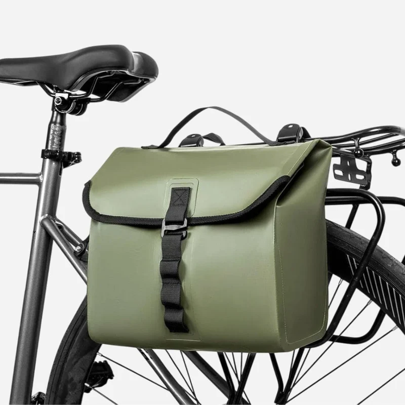 Sacoche de Vélo Étanche, compatible tous vélo, guidon ou porte-bagages |Extensible 5 - 10L