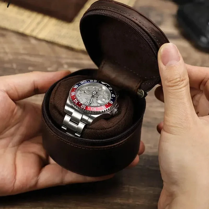 Boîtier de Voyage pour Montre en Cuir