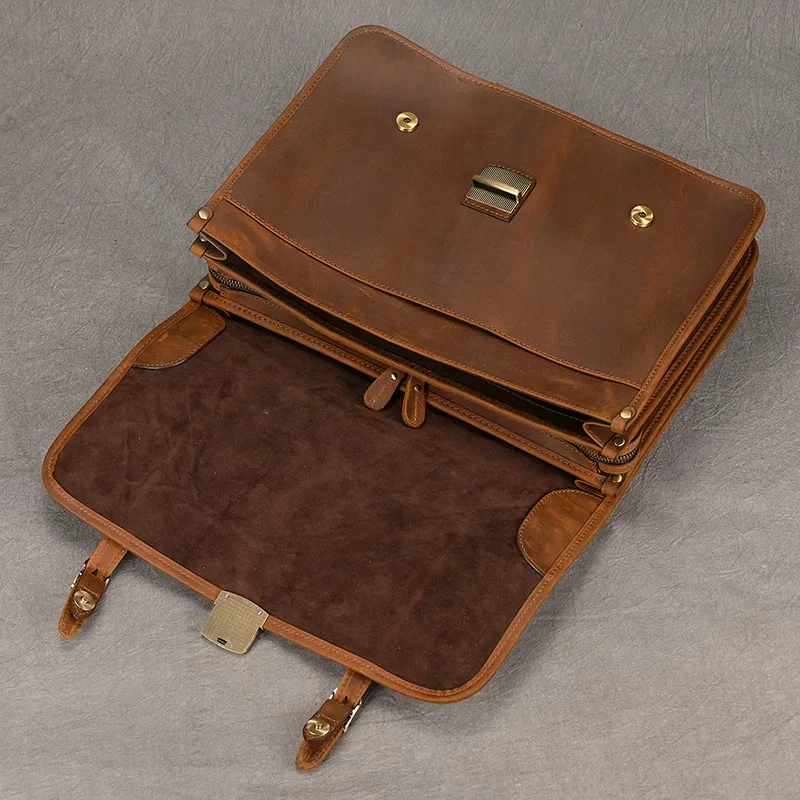 Sacoche Cuir Marron pour Homme