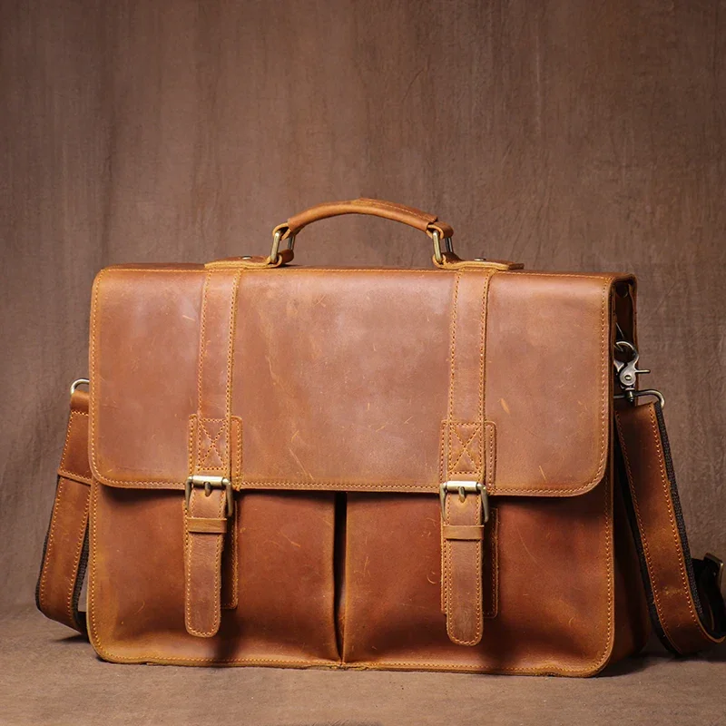 Sacoche Cartable Homme en Cuir
