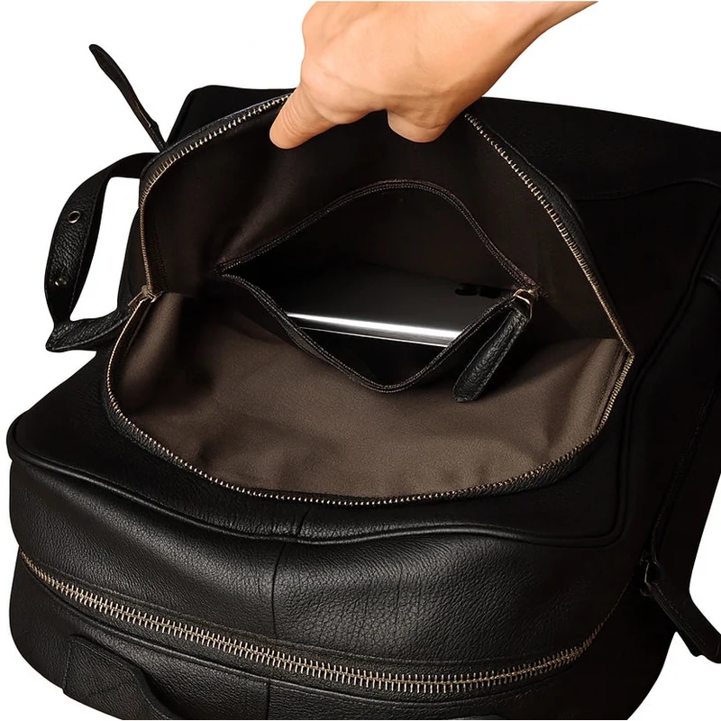 Sac à Dos en Cuir Noir