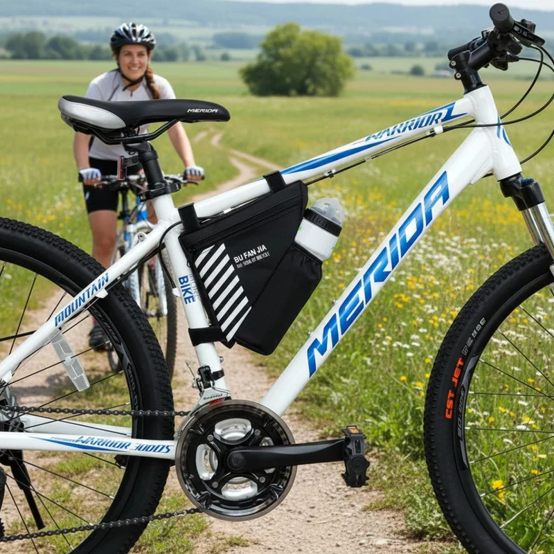 Sacoche multifonction en toile imperméable pour cadre de vélo