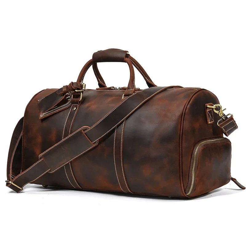 Sac de Voyage Homme en Cuir Marron
