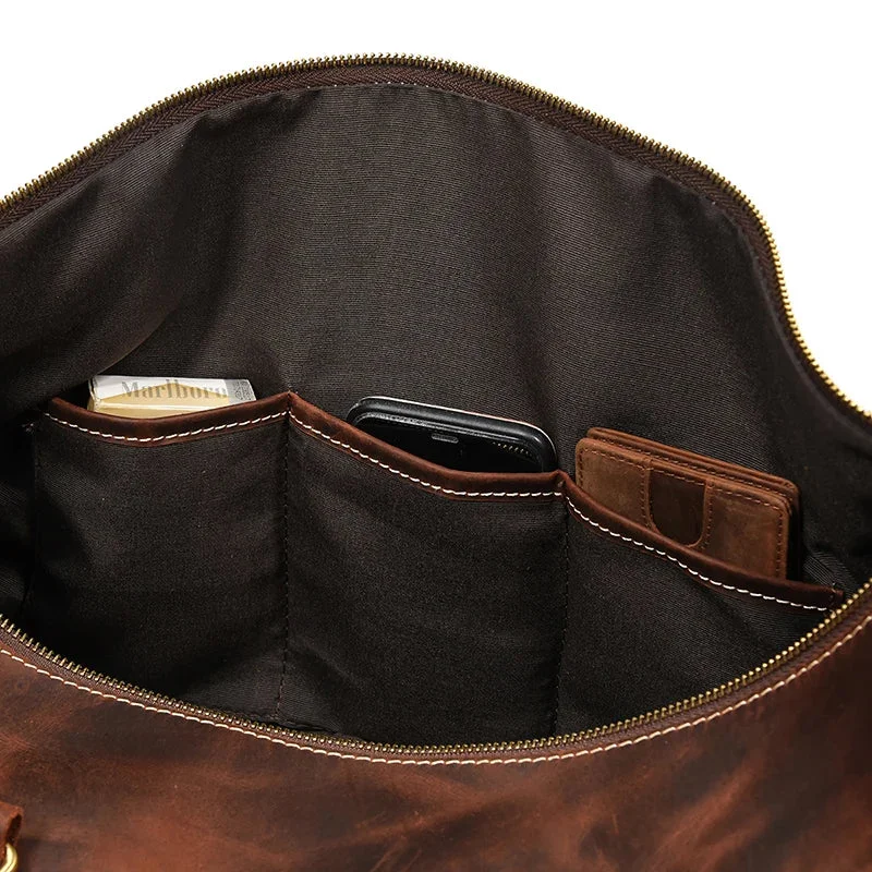 Sac de Voyage Homme en Cuir Marron