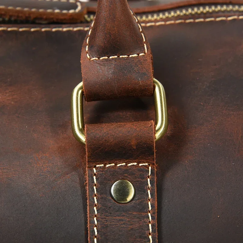Sac de Voyage Homme en Cuir Marron
