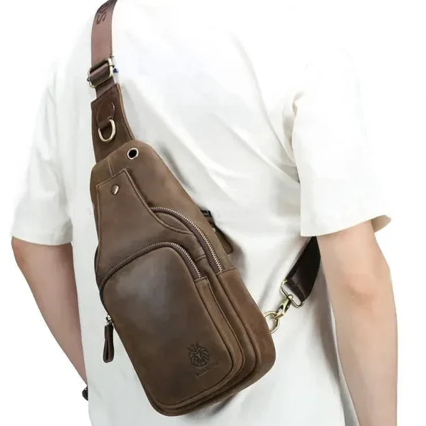 Sacoche Poitrine Cuir Homme Bandoulière