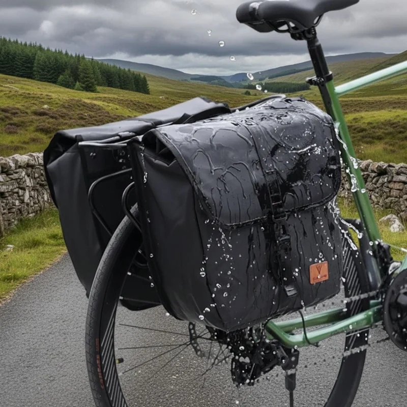 Sacoche double vélo imperméable | sur porte bagage, 23L