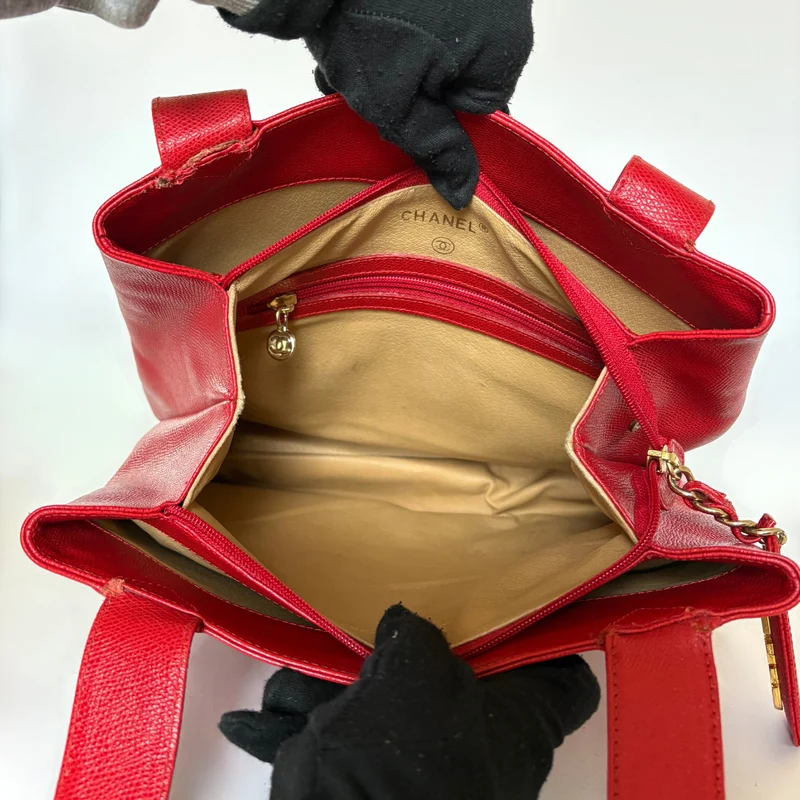 Chanel Big Shopper Cuir rouge