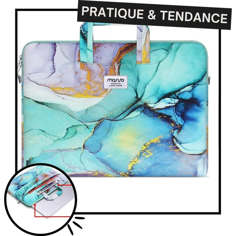 Sacoche Ordinateur - Marbre Or