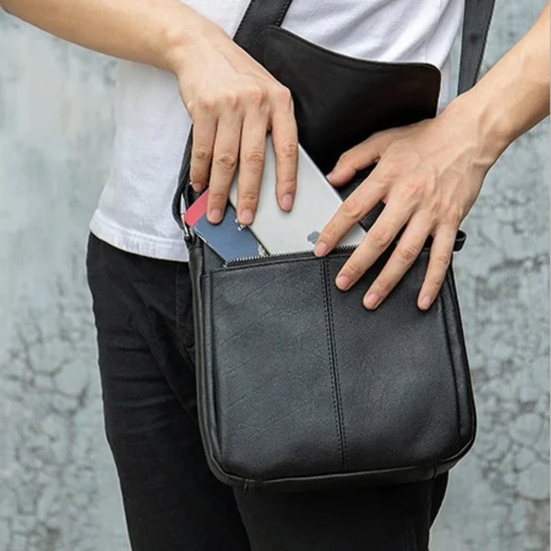 Sacoche Cuir Noire Homme