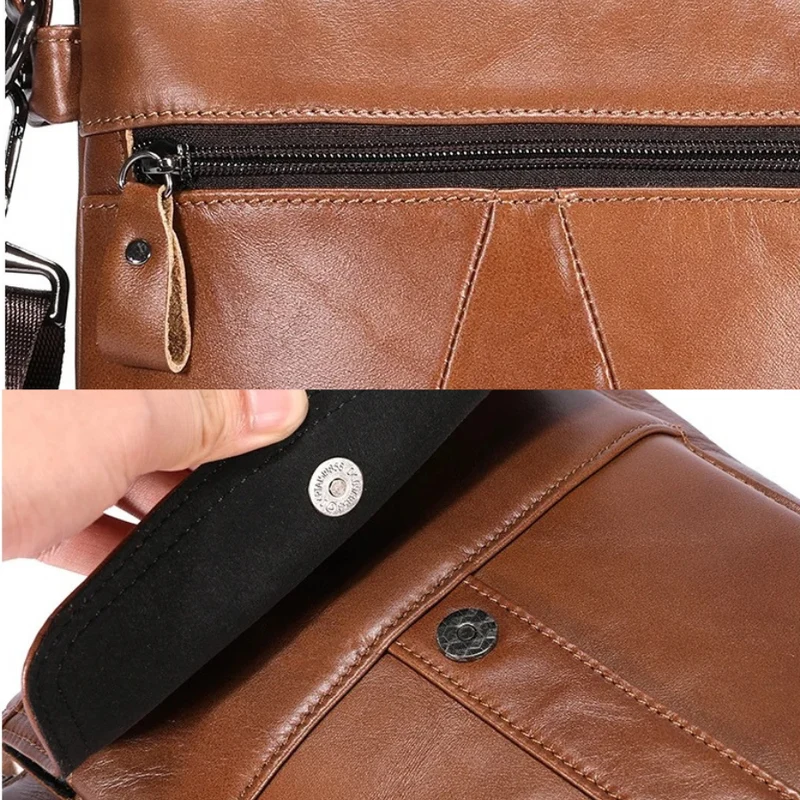 Sacoche Cuir Marron Homme