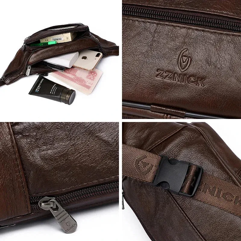 Sacoche Banane Cuir Homme