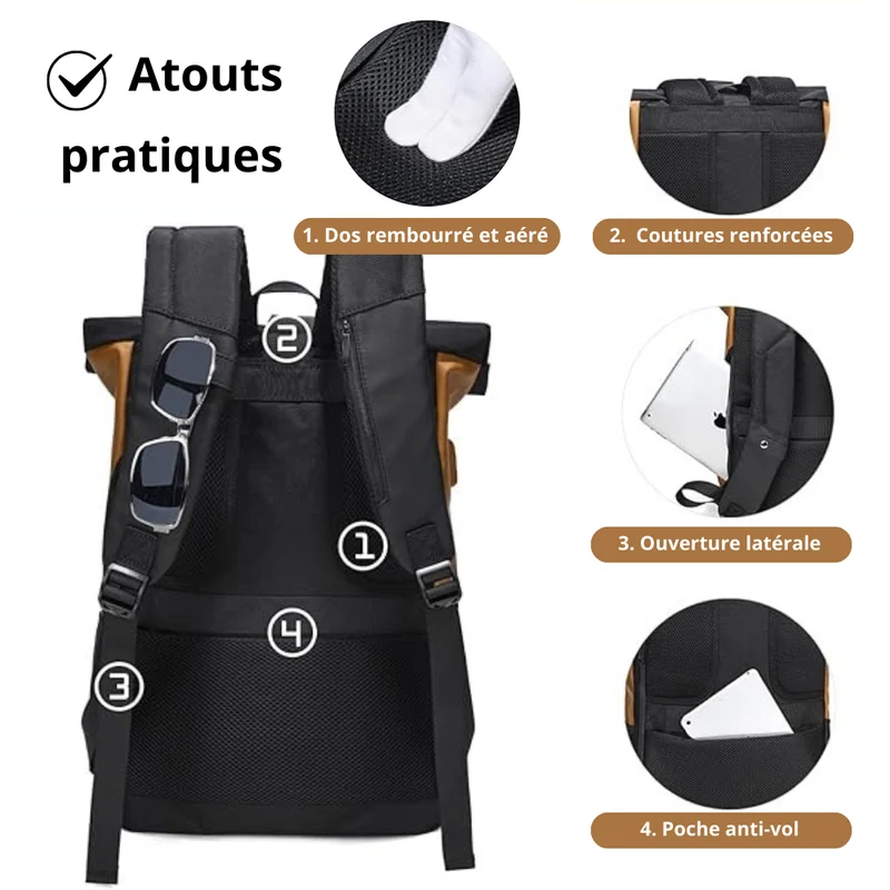 Sac à Dos Roll Top Imperméable