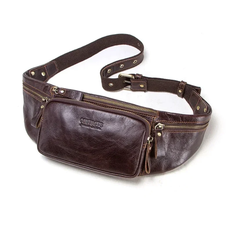 Sacoche Homme Banane Cuir