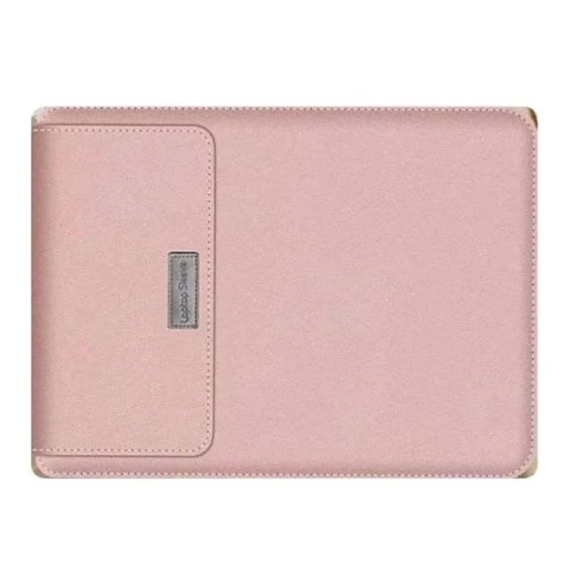 Pochette Ordinateur Cuir + Support PC - Standoo Rose